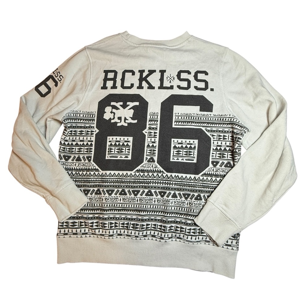 Young and Reckless Fair Isle Winter Y&R Crewneck Sweatshirt LARGE Street Wear LA